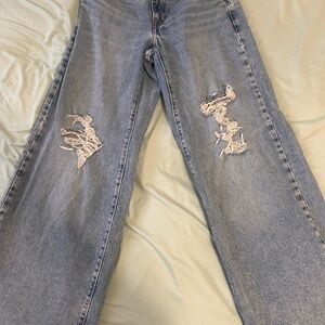 Levi's Light Blue Distressed Boyfriend Jeans